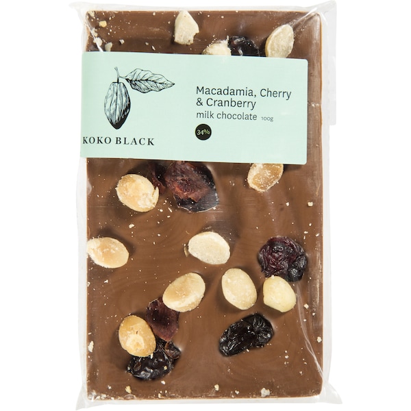Koko Black Sandpiper Macadamia Cranberry & Cherry Milk Chocolate 100g