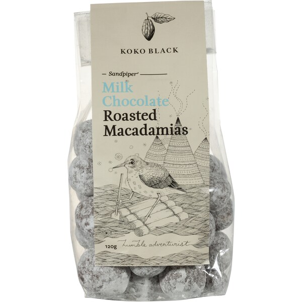 Koko Black Sandpiper Milk Chocolate Macadamia Nuts 120g