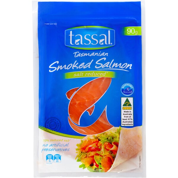 Tassal Smoked Salmon Salt Reduced 90g