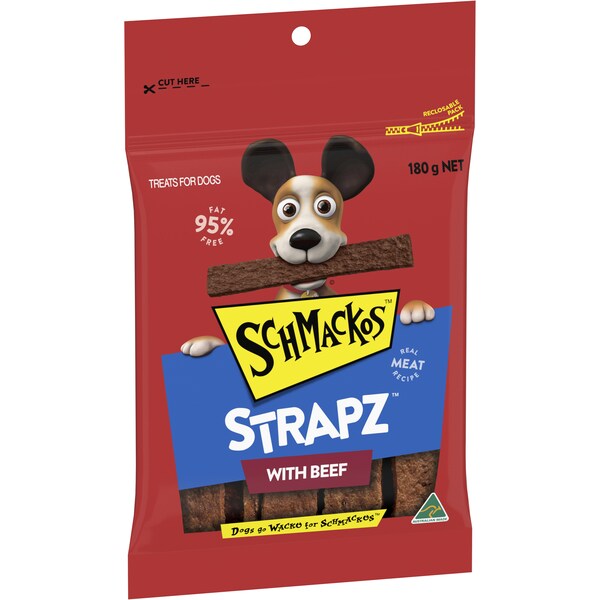 Schmackos Strapz With Beef Dog Treats 180g