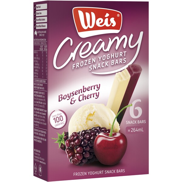 Weis Boysenberry Cherry Yoghurt Bar 6 Pack