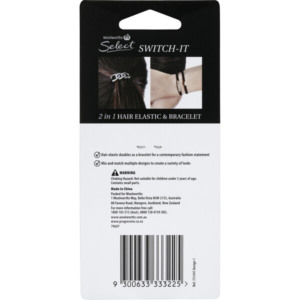 Woolworths HAIR ELASTICS ADULT SWITCH 3 Pack