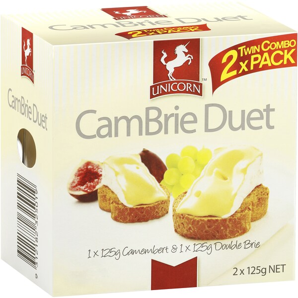 Unicorn Brie & Camembert Cheese 2x125g