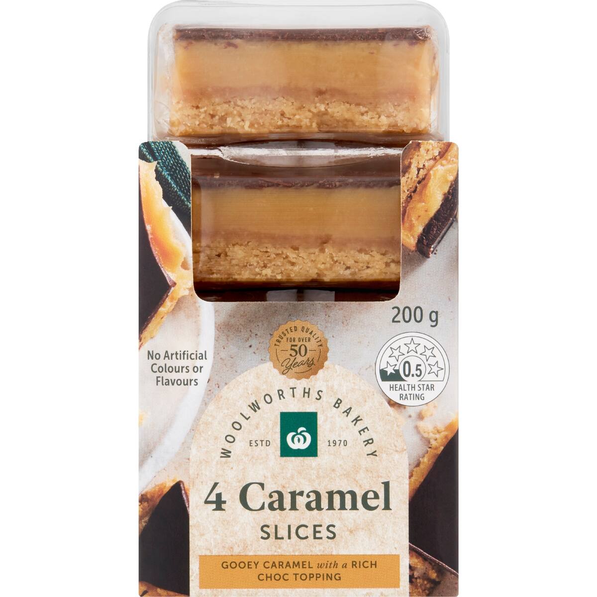 Woolworths Caramel Slices 4 Pack 200g bunch