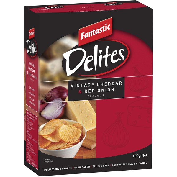 Fantastic Delites Snacks Vintage Cheddar & Red Onion 100g