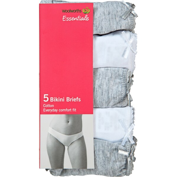 Woolworths Essentials Underwear Women's Bikini Size 8-10 each