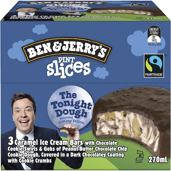 Ben & Jerry's Pint Slices The Tonight Dough Ice Cream 3 pack