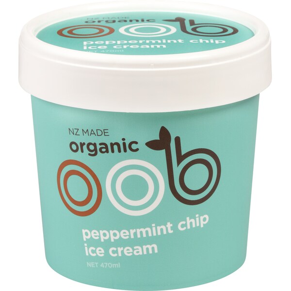 Oob Organic Peppermint Chip Ice Cream 470mL