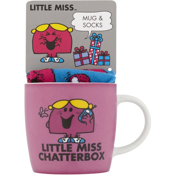 Little Miss Chatterbox Mug & Socks  2 Pack