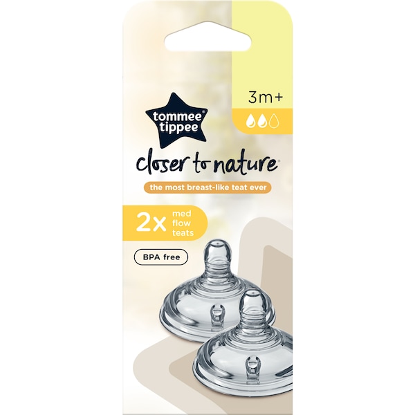 Tommee Tippee Closer To Nature Medium Flow Teats 2 Pack