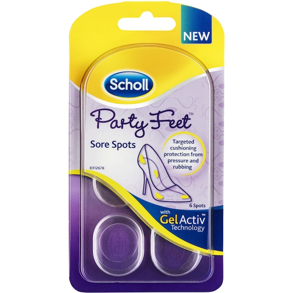 Scholl Party Feet Invisible Gel Sore Spots 6 Pack