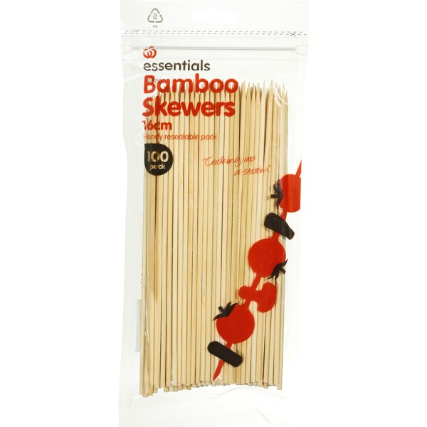 Homebrand Utensil Bamboo Skewers 16cm 100 Pack
