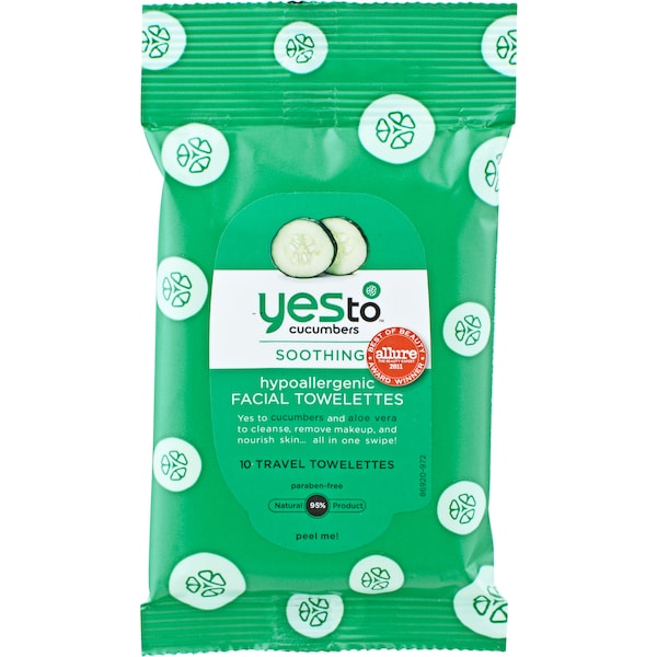 Yes To Cucumbers Face Wipes Travel 10 Pack