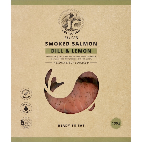 JC Collection Sliced Smoked Salmon Dill & Lemon 100g