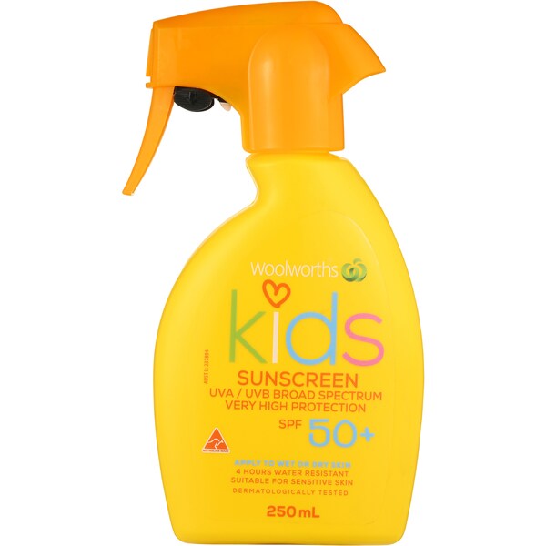 Woolworths SPF 50+ Kids Sunscreen 250mL