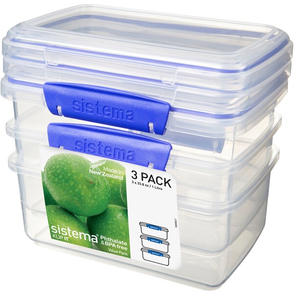 Sistema Klip It Container 1l 3 Pack