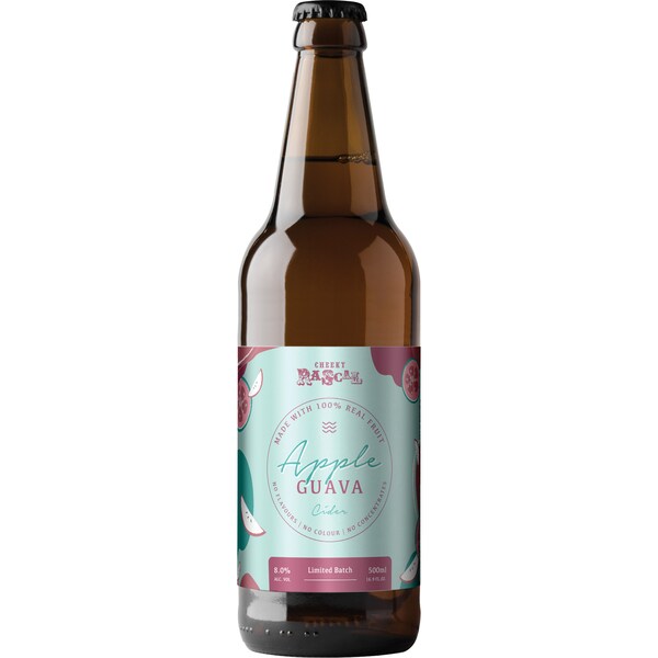 Cheeky Rascal Apple & Guava Cider Bottle 500ml Single