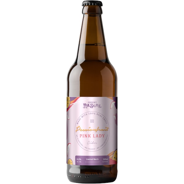 Cheeky Rascal Passionfruit & Pink Lady Cider Bottle 500ml Single