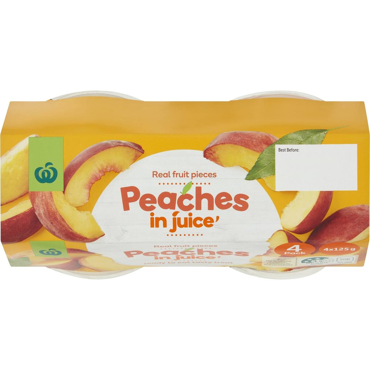Woolworths Peaches In Juice Cups 4 Pack bunch