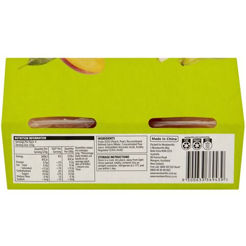 Woolworths Two Fruits In Juice Cups 4 Pack bunch