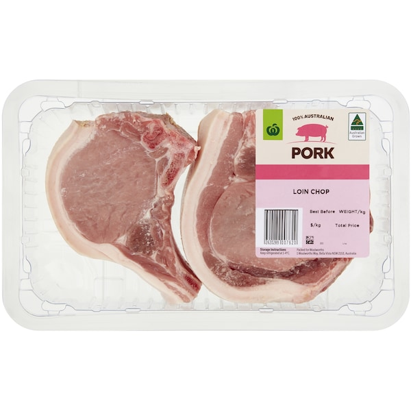 Woolworths Pork Loin Chop Medium 400g - 750g