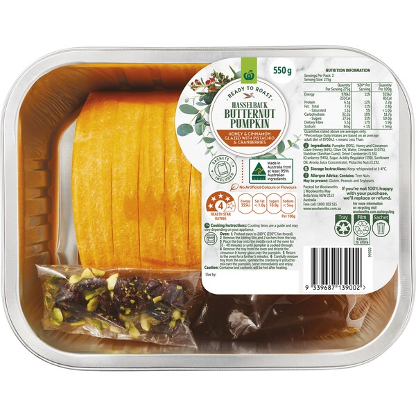Woolworths Hasselback Butternut Pumpkin 550g