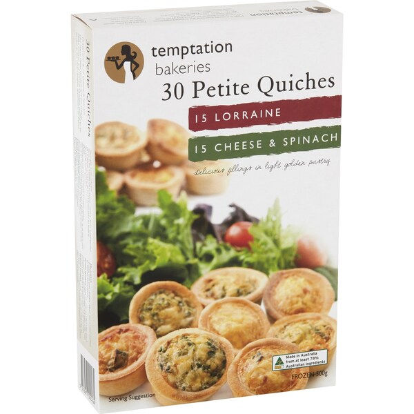 Temptation Bakeries Petite Quiche 30 pack