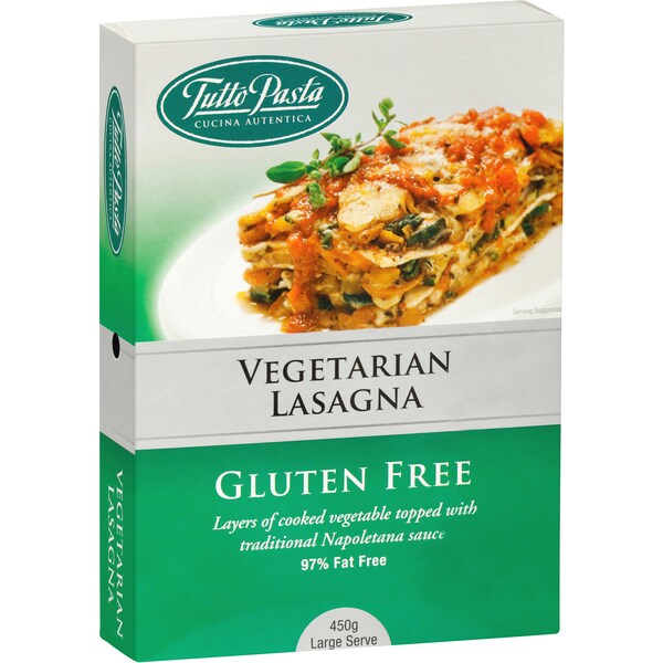 Tutto Pasta Lasagne Vegetable Gluten Free 450g