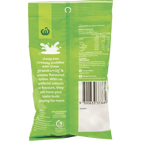 Woolworths Select Strawberries & Cream 190g