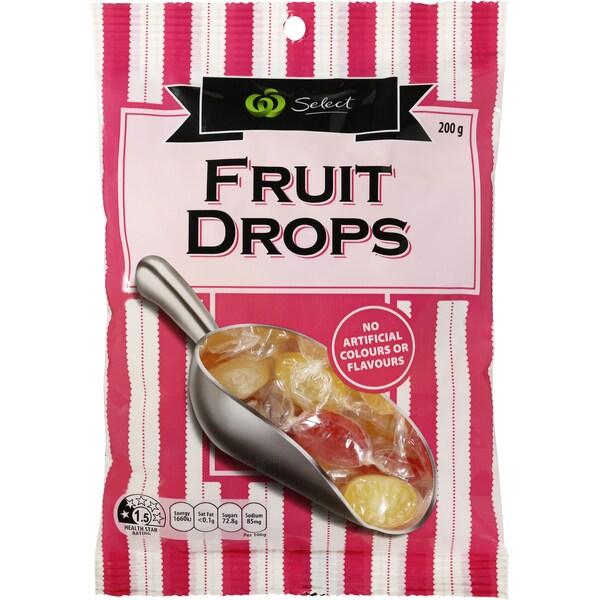Woolworths Select Wrapped Fruit Drops   200g