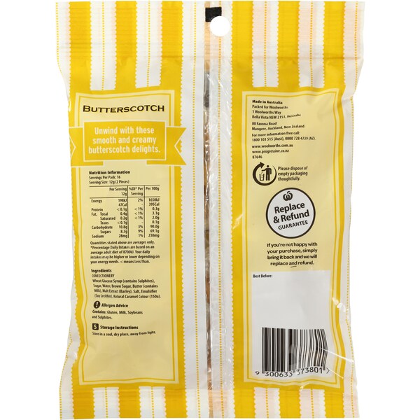 Woolworths Select Butterscotch  200g