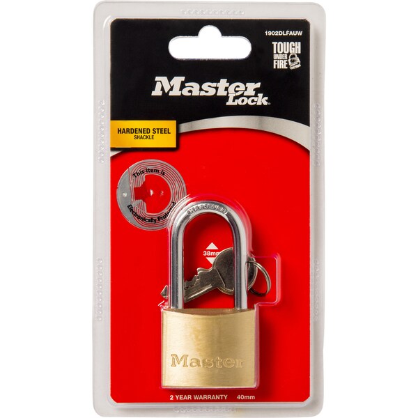 Master Lock 40mm Economy Long Shackle Padlock each