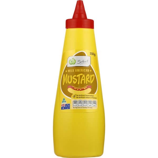 Woolworths Select Mustard  Mild 550g