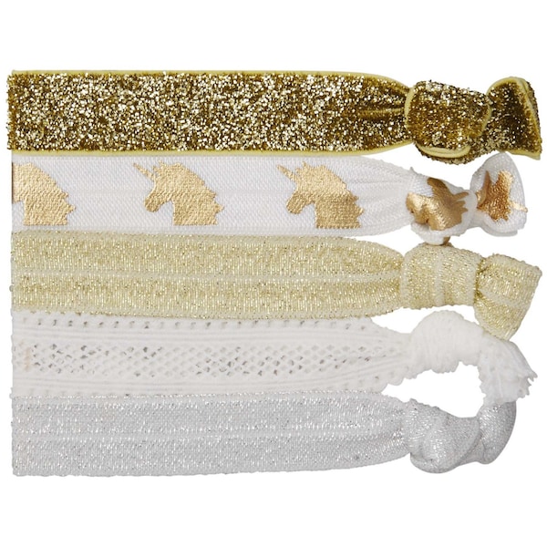 Toni & Guy Gold & Silver Hair Ties 5 Pack