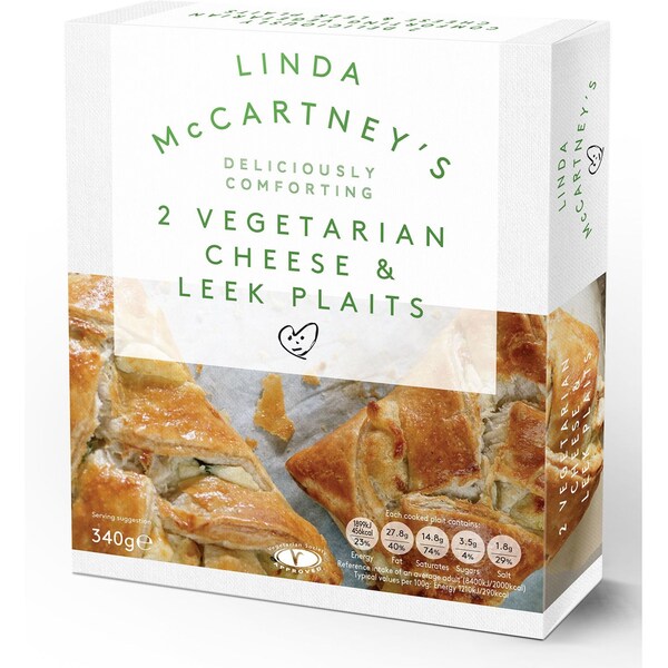 Linda Mccartney's 2 Vegetarian Cheese & Leek Plaits 340g