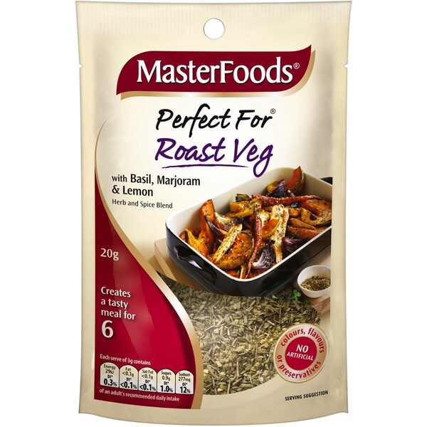 MasterFoods Perfect For Roast Veg With Basil Marjoram & Lemon 20g