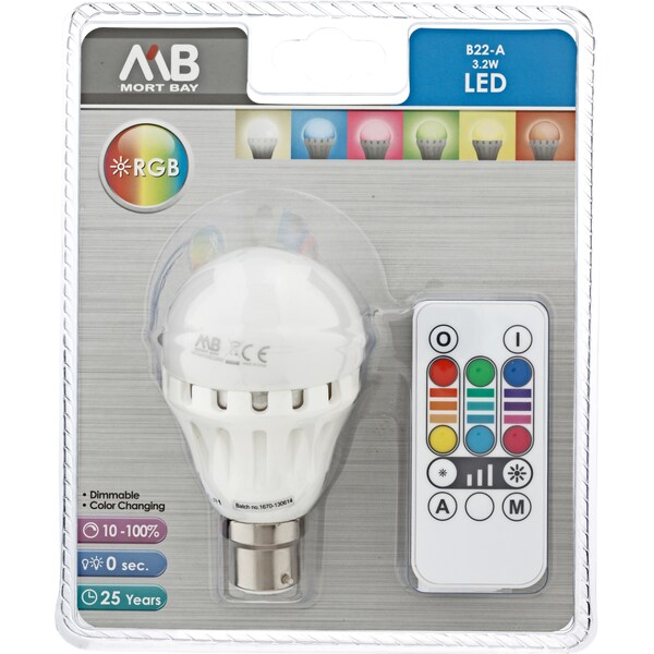 Mort Bay Globe Rgb Colour Changing Led b22 3w Each