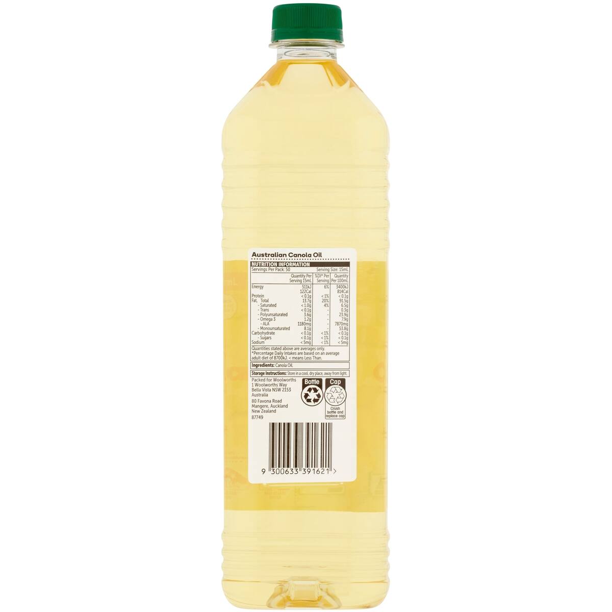 Woolworths Select Canola Oil 750ml bunch