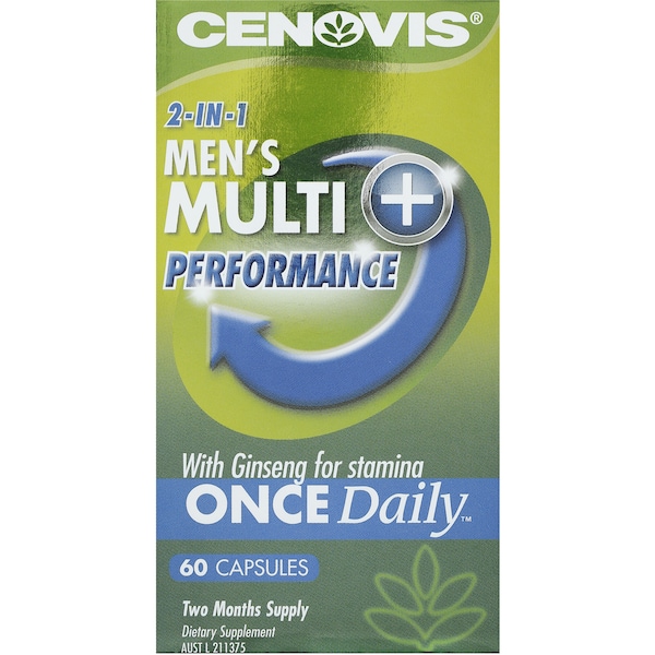Cenovis Once Daily Mens Multi & Performance Capsules 60pk