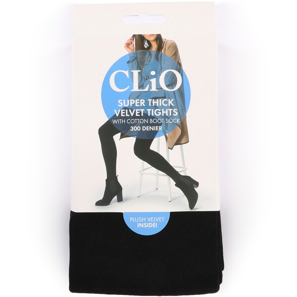 Clio Thermal Velvet Boot Tights Black s/m Each