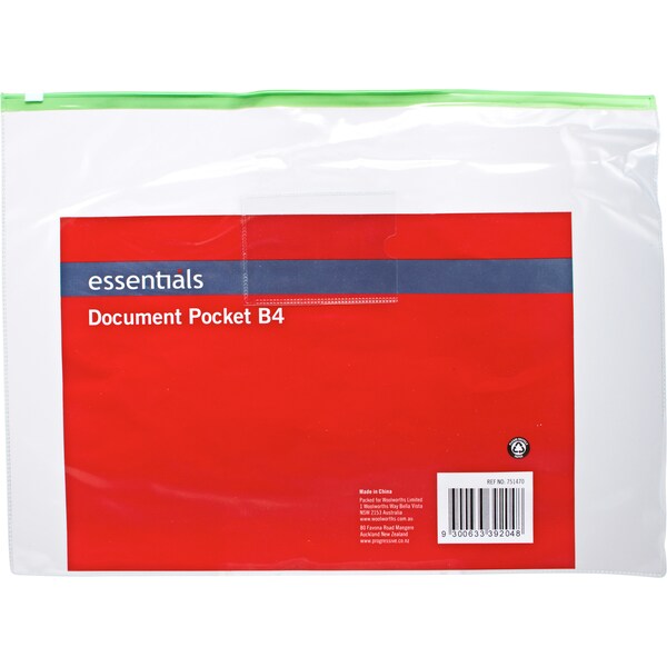 Essentials Filing Document Pocket b4 Each