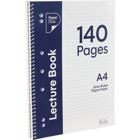 Paper Click Small Get Paperclick A4 Spiral Lecture Book 140 Pages each delivered to your ...