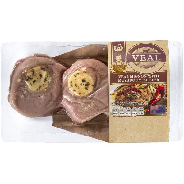 Woolworths Veal With Mushroom Butter Mignon 250g - 450g