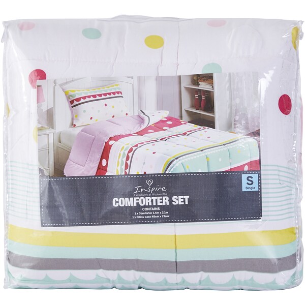 Inspire Comforter Set Single Size Girls Each