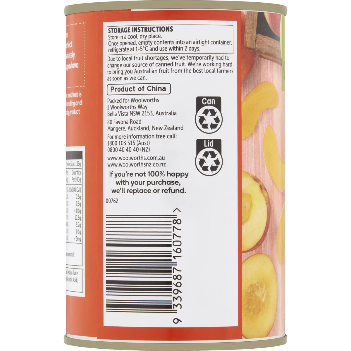 Woolworths Peach Slices In Juice 410g bunch