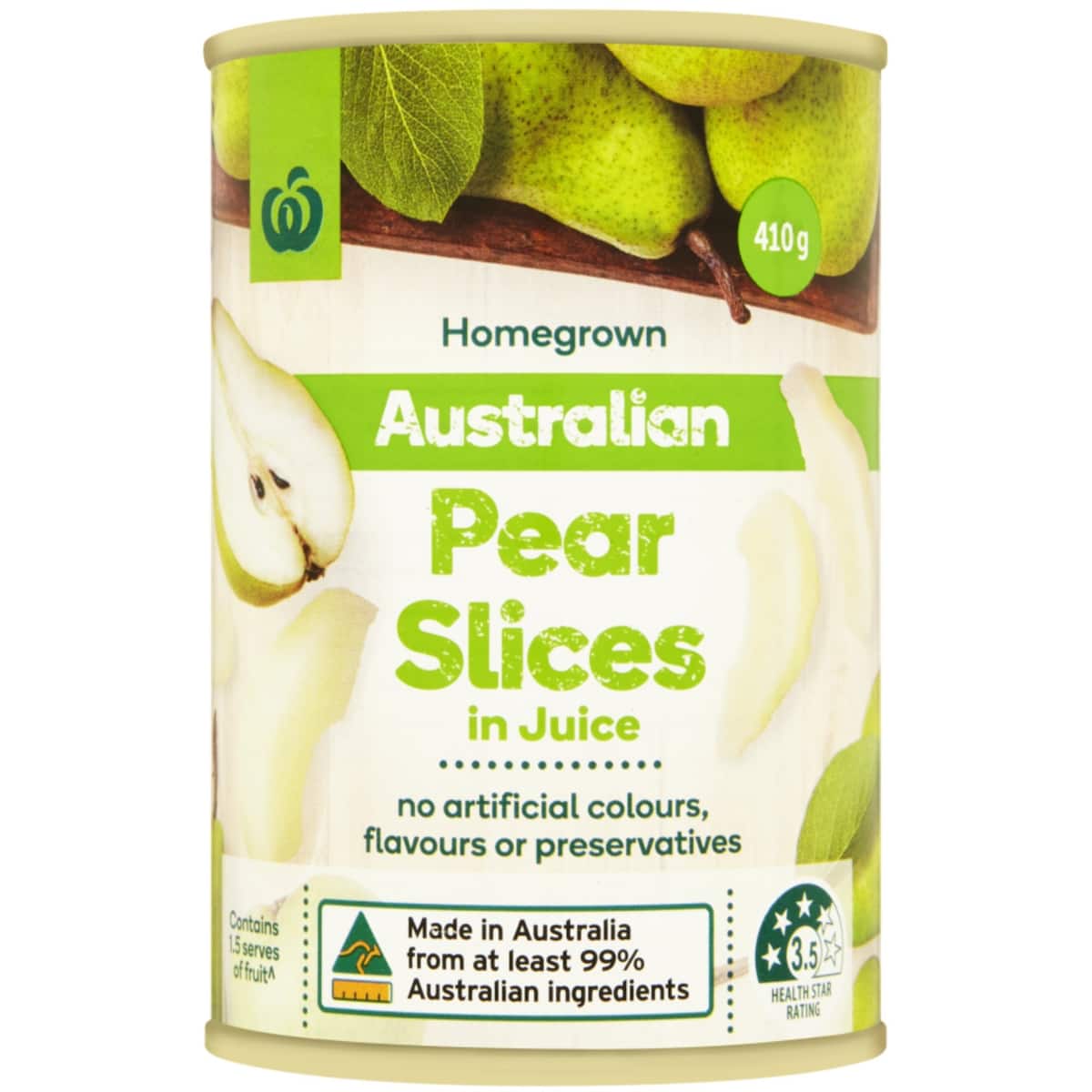 Woolworths In Juice Sliced Pear 410g bunch