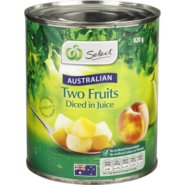 Woolworths Diced In Juice Two Fruits 820g