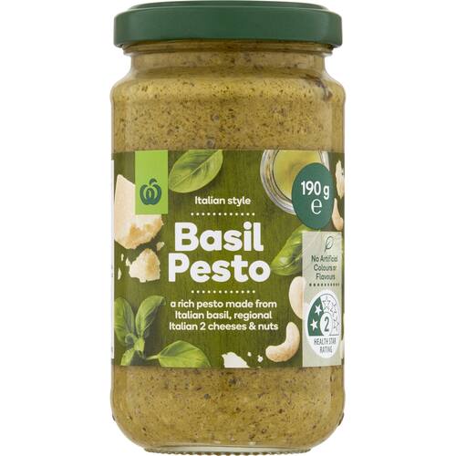Woolworths Pesto Basil 190g bunch