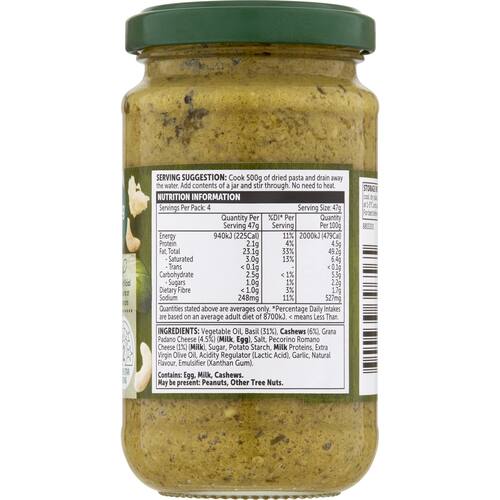 Woolworths Pesto Basil 190g bunch