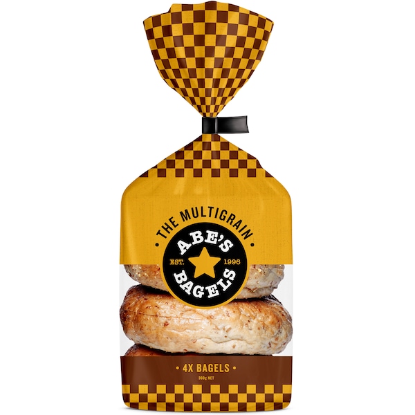 Abe's Bagels Multigrain Bagels 360g x 4 pack